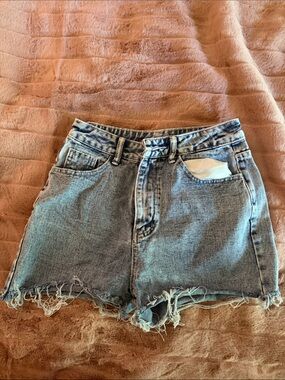 Classic High-Rise Light Wash Denim Shorts